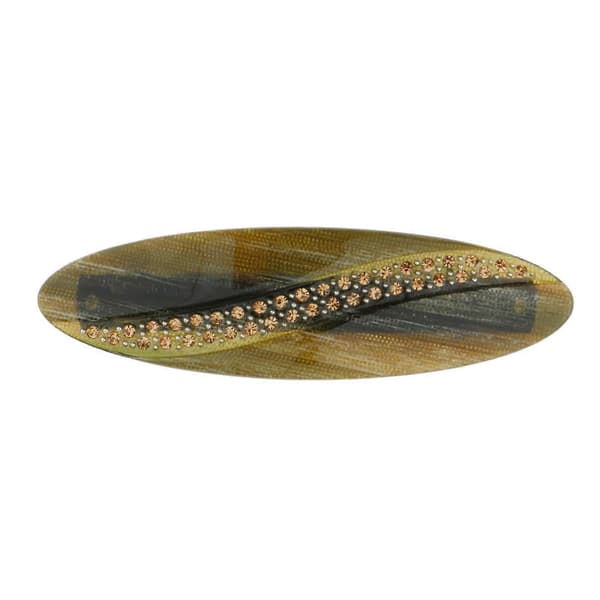Hårspenner i cellulose med skilpaddemønster, oval form, fransk design, rektangulær Gray Brown