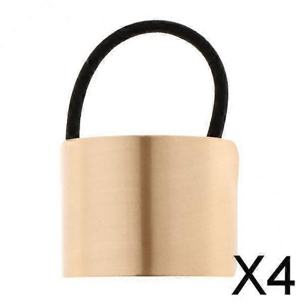 3-4-pack Hår Hästsvans Ring Omslag Metall Manschett Hållare Elastiskt Rep Band Guld 4 Pcs
