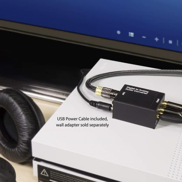 Digital til Analog Lydkonverter, JMC01, Koaksial Toslink til RCA L/R, 24-bit S/PDIF