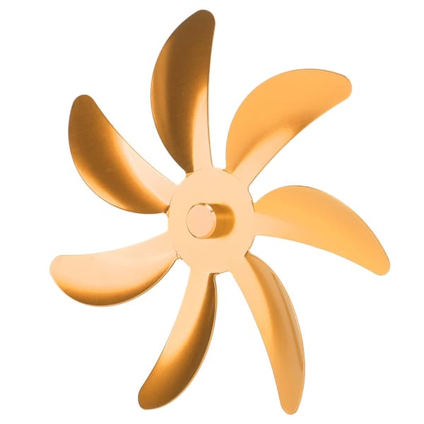 Udskiftningsvinge til pejsventilator, 7 vinger, aluminiumslegering, guld, universel til brændeovnsventilator