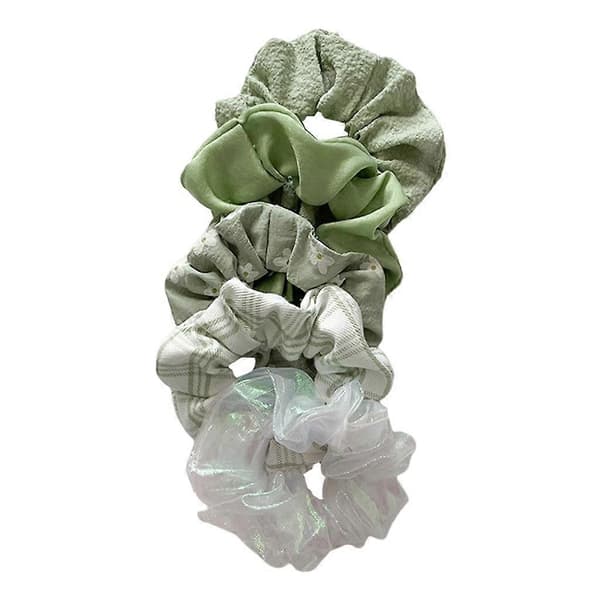 Store Hårelastikker Elastiske Hårbånd Hestehaleholder Slips Tilbehør til 5PCS Green