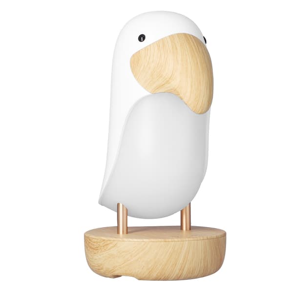 Fugle-natlampe, ABS-åndedræts-USB-lampe, soveværelsesindretning til børn, hvid