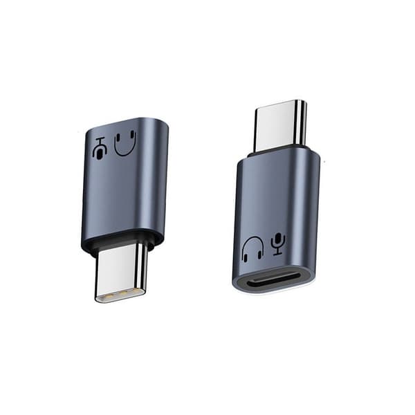Lightning hunn til USB-C hann-adapter, aluminiumslegering, HiFi-lyd, grå Grey