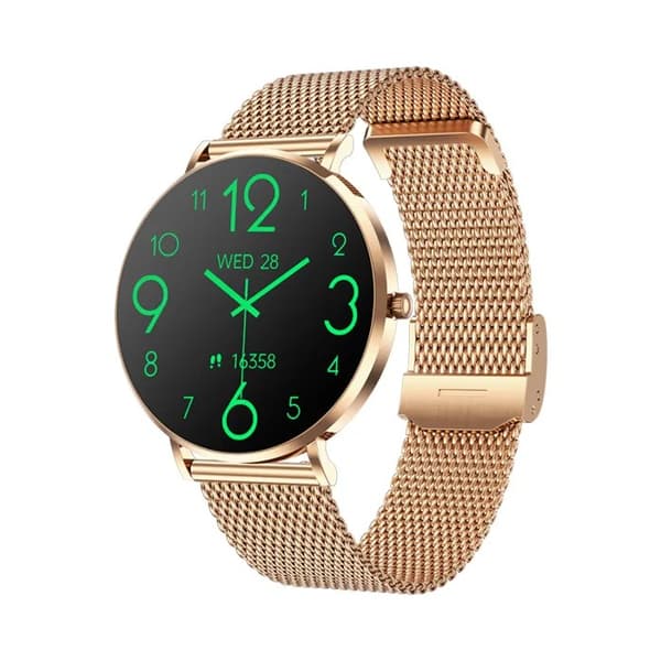 Smartwatch, 1,32\" AMOLED-skærm, urkasse i rustfrit stål, ultratynd, aktivitetstracker