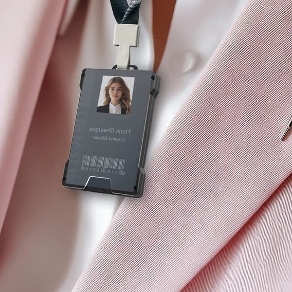 RFID-blokerende kortholder til 6 kort, ID-vindue, klips, sort, rustfrit stål