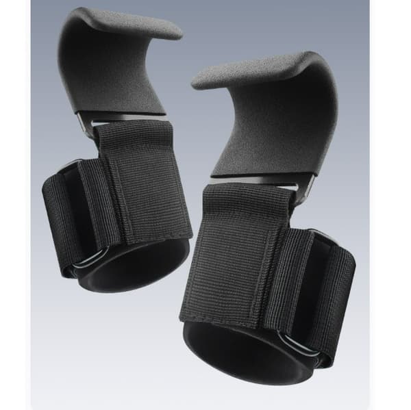 Løftegrep og -stropper for pull-ups, 2-pakning svart, oppgraderte stålkroker, SBR-polstring Black