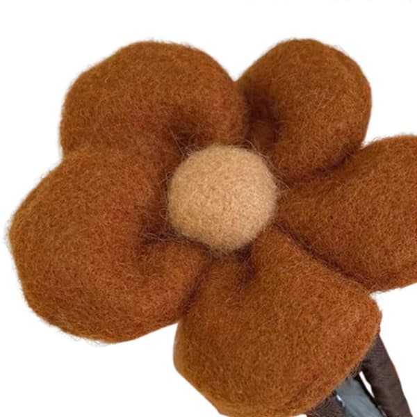 Hårklype med stor blomst for høst og vinter, elegant hodeplagg for sommerdamer og kvinner Brown
