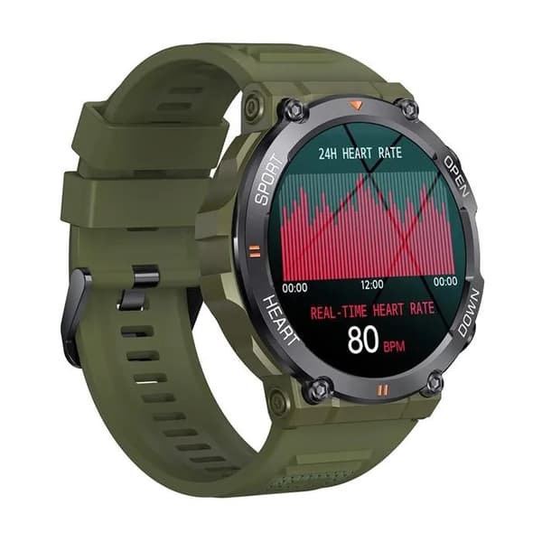 Smartwatch, K56 Pro, Pulsmåler, Søvntracker, 4G, Grøn, Læderrem