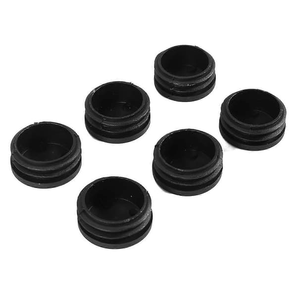 6 stk. plastik blindprop til rør, rørindsats, dæksel 40 mm Black