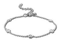 Sølv Stenarmbånd, Rustfrit Stål, 20 cm, Victoria Stil