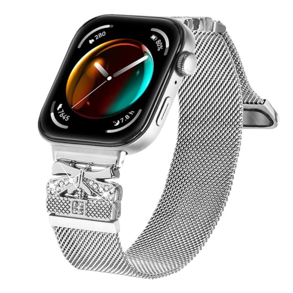 Huawei Watch Fit 3 Rem, Rustfrit Stål, Sølv, Elegant, Justerbar, Quick Release