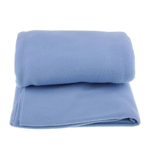 Polyesteri Anti Pill -kiinteä fleece-kangasmateriaali pehmoleluihin Light Blue