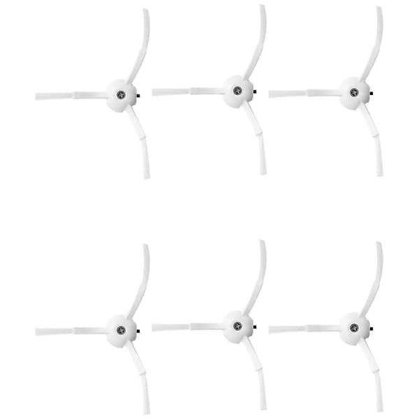 6 st Sidoborstar Ersättning för S6 Pure S5 Max S4 E4 E20 E25 E35 C10 S50 S51 Robotdammsugare Del white