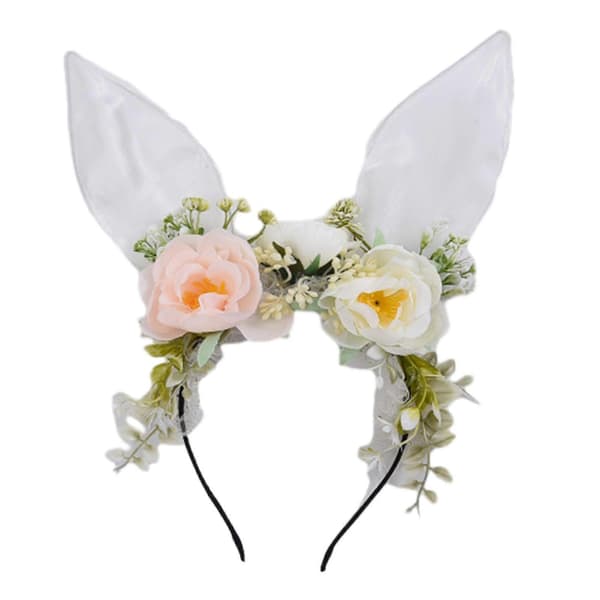 Påskehareører Hodebånd Nydelig Voksen Hodeplagg for Halloween Bursdag Bryllup White