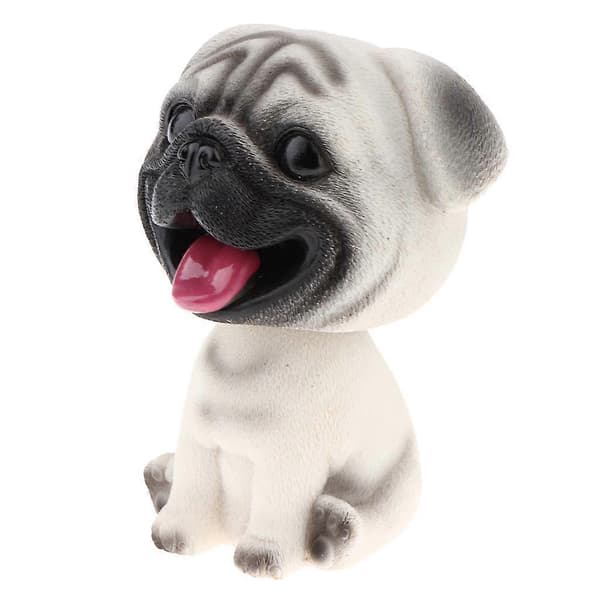 Søt Bobblehead-figur i harpiks, bilpynt til dashbord, nikkende, ristende hode Mops