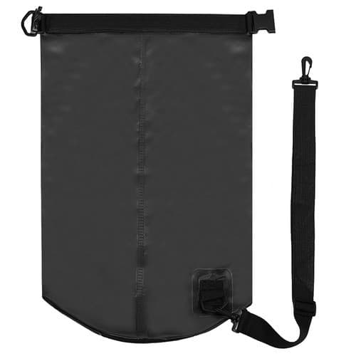 Vandtæt Tørpose 20L, Sort, PVC, Kraftig, til Camping, Kajakroning, Vandring 20L