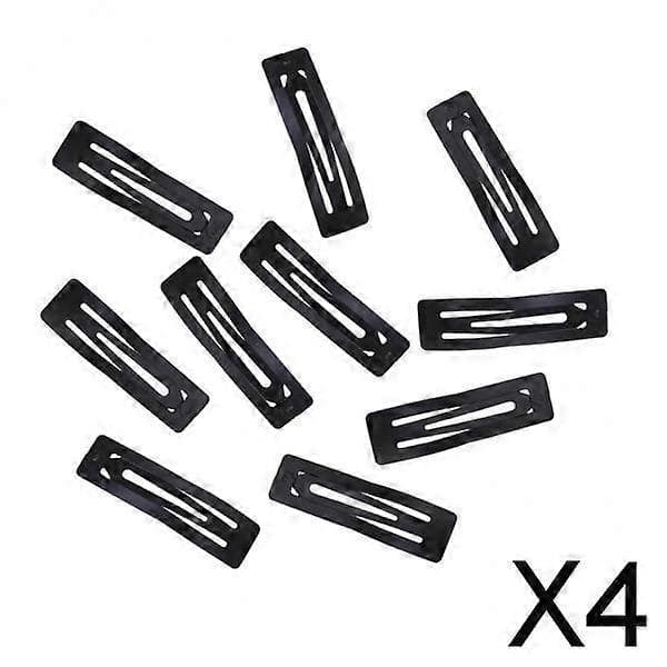 4x10 stk. Sorte Metal Blank Hår Snap Clips Håndværk DIY 4 Pcs