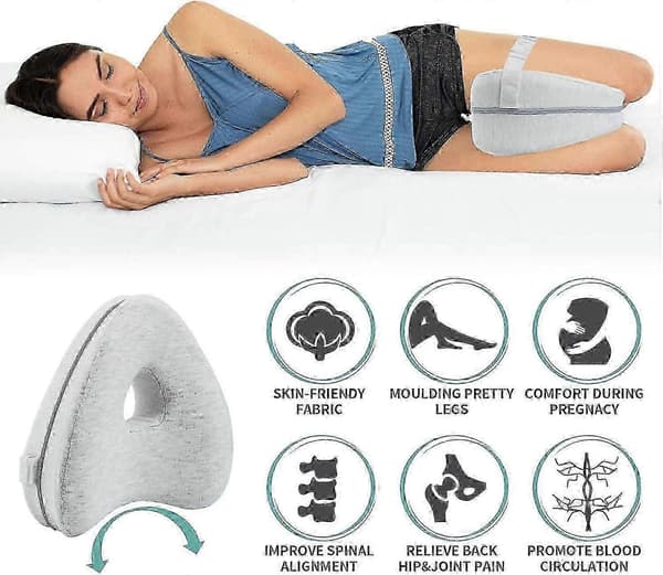 Benkudde Knäkudde Ergonomisk Sidsovare Kudde Med Optimal Minnesskum Kudde För Sidsovare Positioneringskudde Med Överdrag SZTCLV