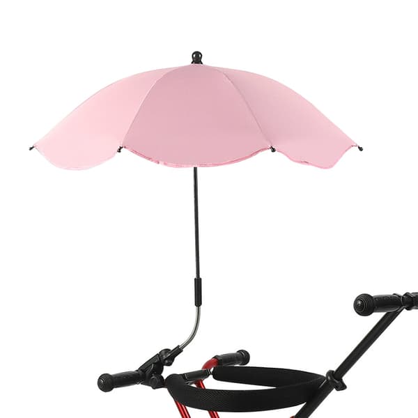 Stolparaply med klämma, bärbart solskydd för uteplatsvagnar, rosa