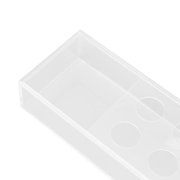 Klar akryl blomstervase, rektangulær midtdel med 16 hull for spisebord, bryllup, fest