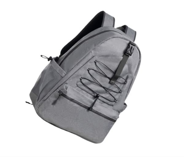 Tennisracketbag med skolomme, grå, rommer 4 racketer, polyester, romslig Grey
