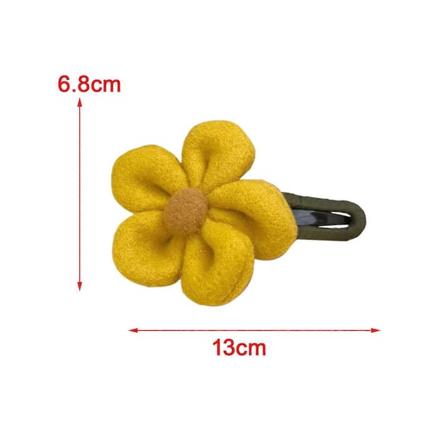 Hårklype med stor blomst for høst og vinter, elegant hodeplagg for sommerdamer og kvinner Yellow