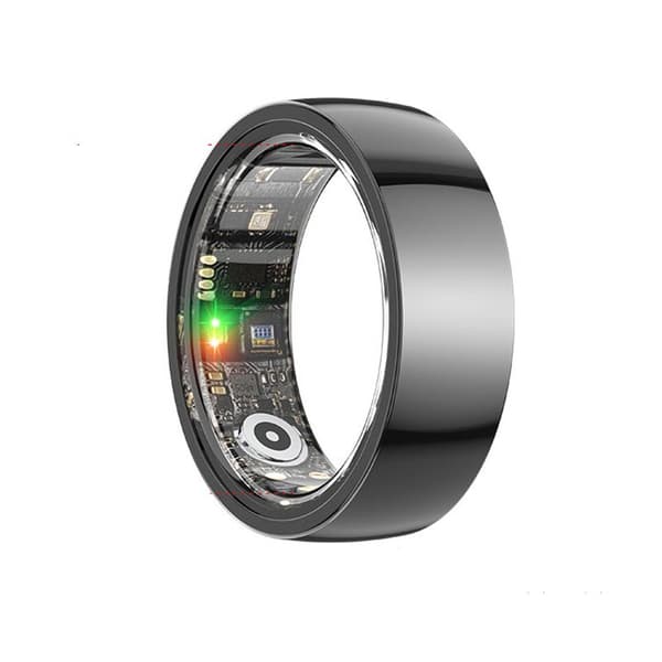 Smart Ring R1000, Svart, Bluetooth 5.0, Blodoksygen- og Søvnmonitor, Helse-tracker