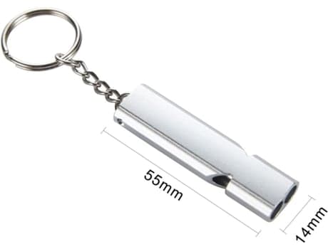 Nödöverlevnads Visselpipa Dubbla Rör Säkerhetsvisselpipor 2-pack Com Nyckelring Silver Beijiyi