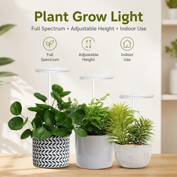LED-plantegroeilamp, 3 hoveder, 5 dæmpbare tilstande, timing, USB, til potteplanter drivhus