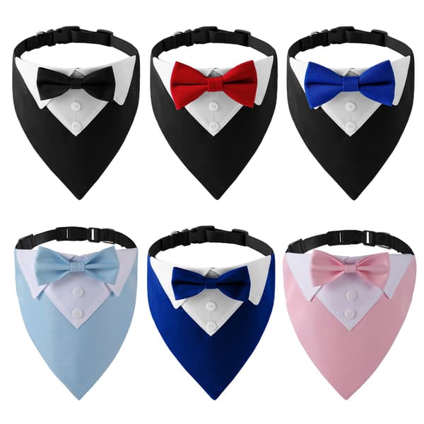 Hundbröllopskostym i brittisk stil med halsband och triangulär bandana, polyester, röd blå svart rosa, S M L M-Black