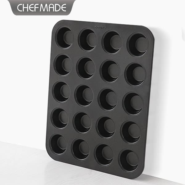Non-Stick Mini Muffinsform, Svart, 20-Håls, Bakplåt i Kolstål