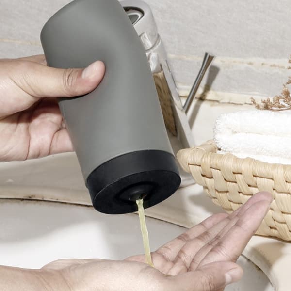 Silikonklämflaska för lotion, schampo, duschgeldispenser, grå, diskmedel
