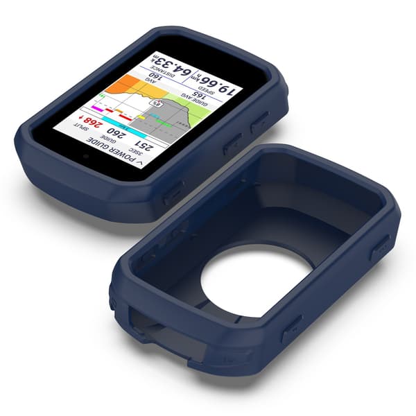 Silikonfodral kompatibelt med Garmin Edge 850 & Edge 550, stötsäkert skyddsfodral, midnattsblått