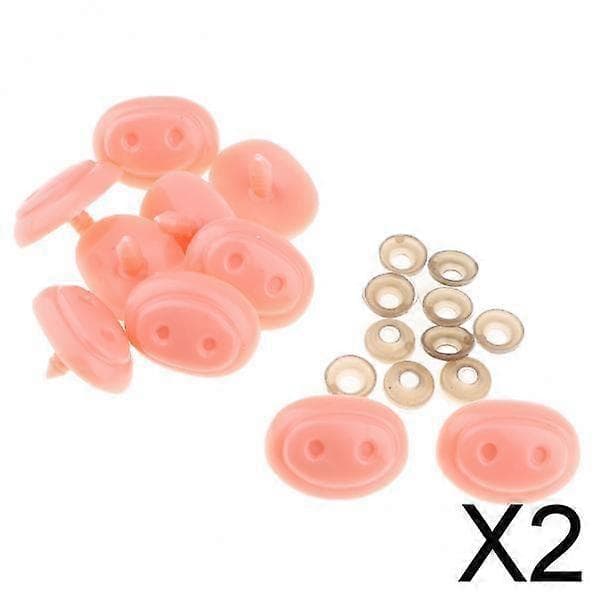 2x 10 Stykker Pink Næser Sikkerhedsdele til Legetøj & Udstoppede Dyr Tilbehør