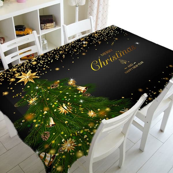 Juleduk vanntett polyester rektangulær rød høytidsdekorasjon 140x180cm-4