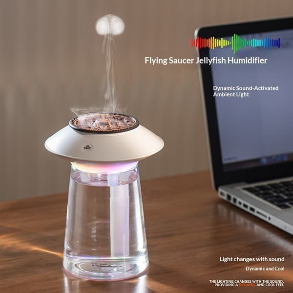 Soppluftfukter Aroma Diffuser, 760 ml, Oppladbar, Hvit, for Rom og Kontor