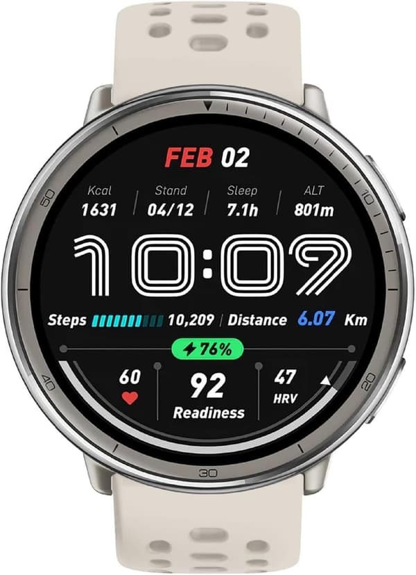 Silikone urrem kompatibel med Amazfit Active 2, slidstærk åndbar, beige