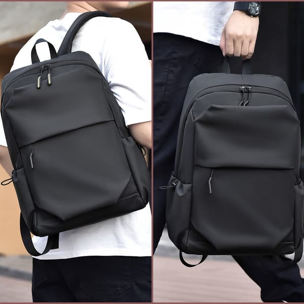 Vandtæt Laptop Rygsæk 15,6 Tommer, Sort, Polyester, Holdbar Computertaske til Rejser