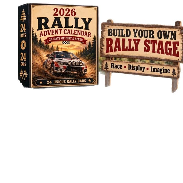 Rally Racing Julekalender 2026, 24-delt jule-nedtællingspynt, akryl Flat Acrylic