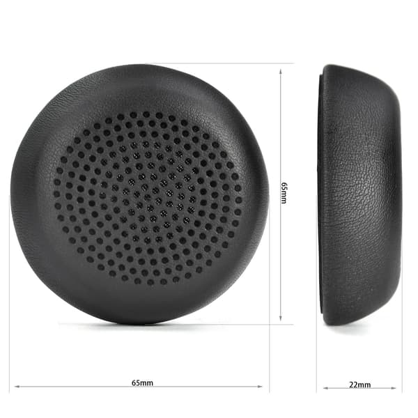 Erstatningsørepuder til Logitech Zone 750, 2-pak, sort, PU-læder memoryskum