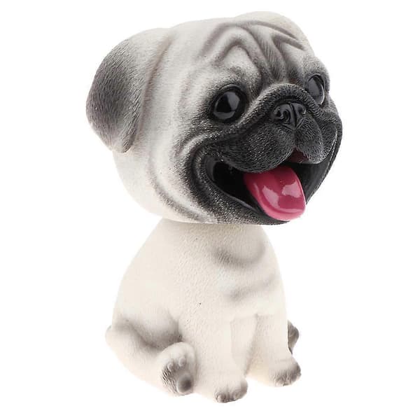 Søt Bobblehead-figur i harpiks, bilpynt til dashbord, nikkende, ristende hode Mops