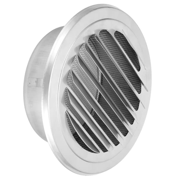 304 Rustfrit Stål Ventilationsrørsdæksel, 125 mm Flad Gitter Ventilationshætte, Vindtæt Insektssikker