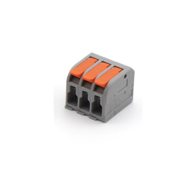Pistoliitin, 3-napainen, oranssi/harmaa, 32A 400V, PC-kupari, 0,2-4mm² kaapeleille