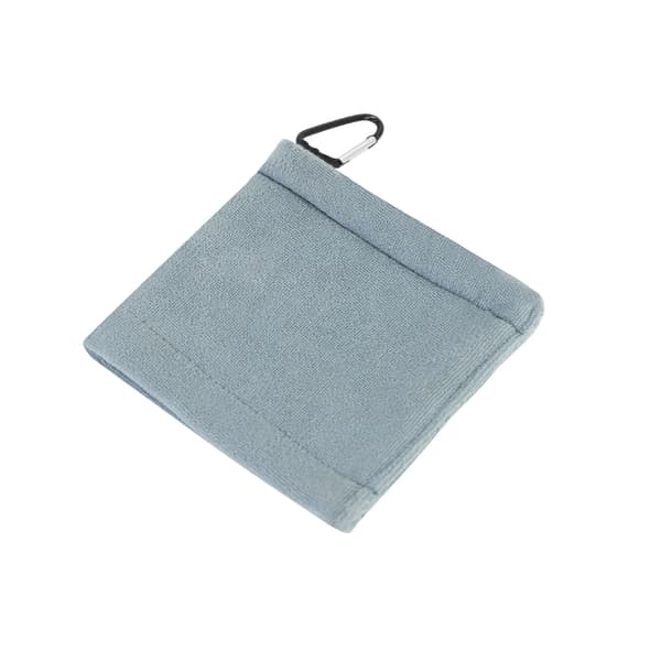 Golfboldhåndklæde med klips, grå, mikrofiber, kompakt, absorberende til golfbag