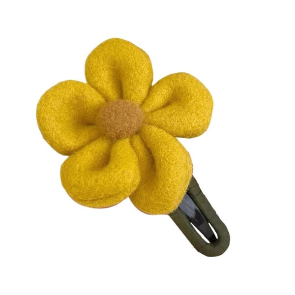 Hårklype med stor blomst for høst og vinter, elegant hodeplagg for sommerdamer og kvinner Yellow