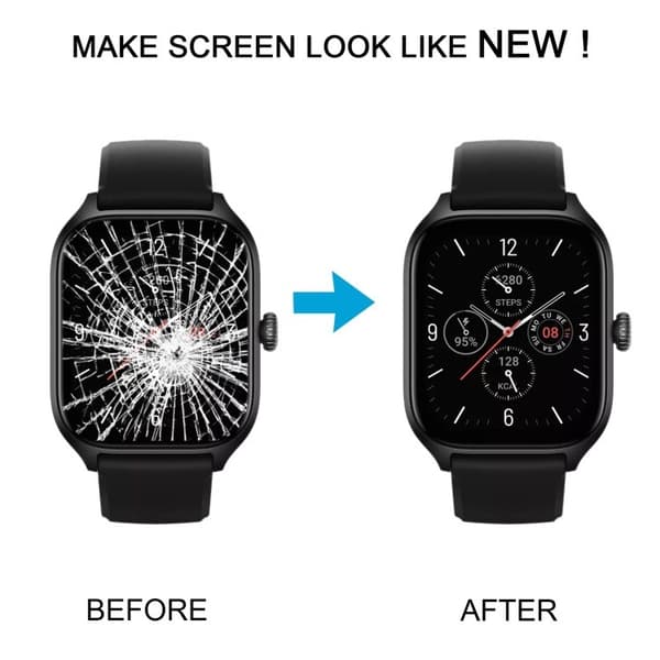 LCD-pekskärmsenhet kompatibel med Amazfit GTS 4, ersättningsdisplay-digitizer