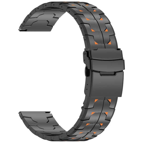 Titanium Urrem Kompatibel med Huawei GT6 Pro & Watch 4 Pro, 22mm, Foldespænde, 19.5cm, Sort