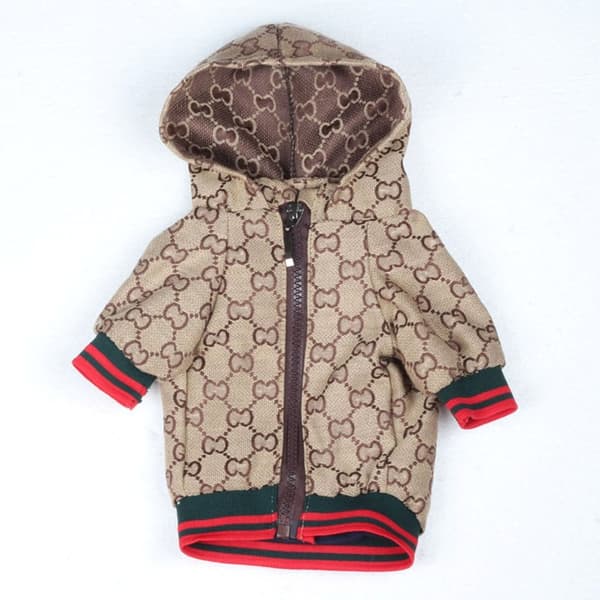 Hundjacka med dragkedja, khaki, dubbla lager polyester, vardagsplagg för alla årstider