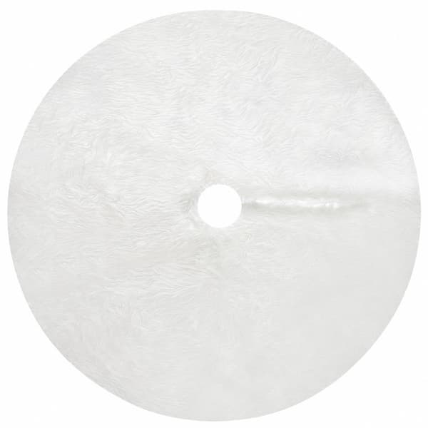 Julgransmatta, 90 cm, Rund, Fluffig, Polyester, Golvskydd för Juldekoration