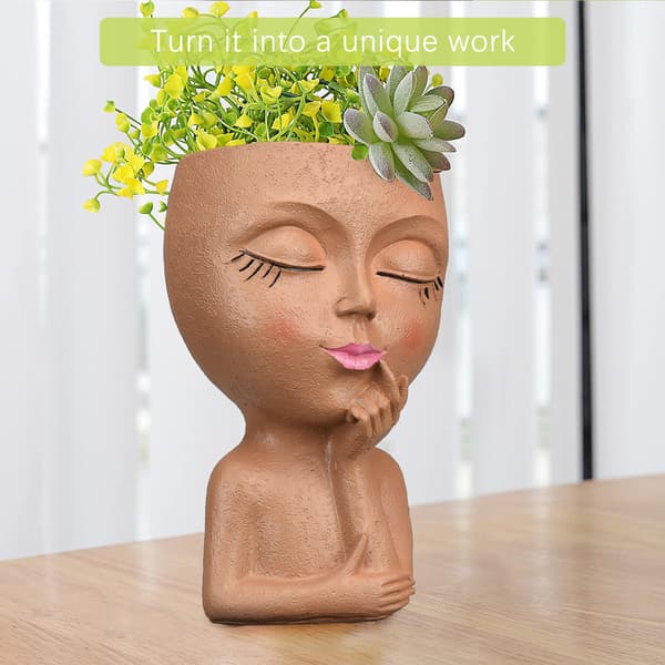 Ansiktsblomkruka, Hartshantverk, Söt Heminredning, Konstskulptur